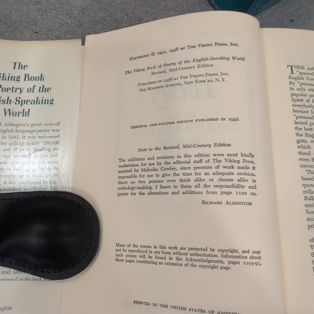 Viking Book of Poetry of the English-Speaking World 1958 2 Volumes R Aldington - Picture 2 of 2
